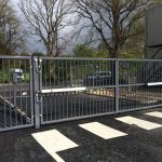 Steel Automated Gate With Grey Finish