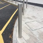 Steel Bollards Along Pavement