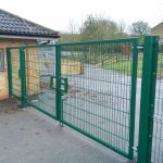 Green Mesh Panel Gate