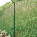 Green Mesh Panel Fencing Topped With Barbed Wire