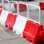 Temporary Plastic Barrier With Steel Top